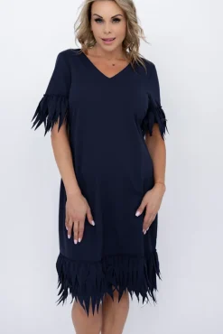 Polski Granatowa Sukienka INERVO