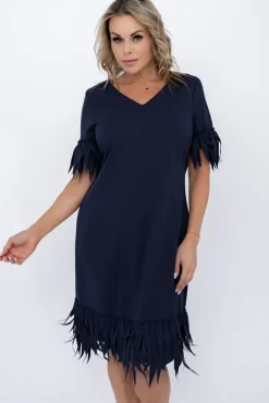 Polski Granatowa Sukienka INERVO