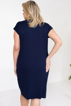 Polski Granatowa Sukienka KAYANO