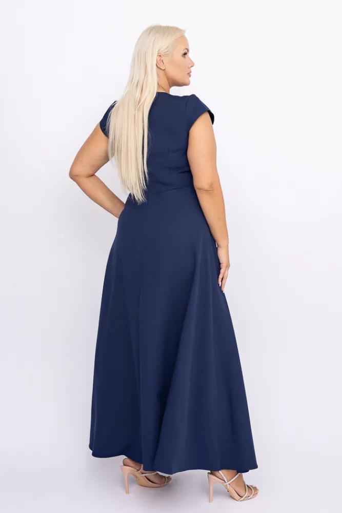 Polski Granatowa Sukienka LOREDANA