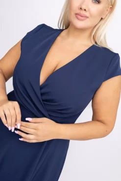 Polski Granatowa Sukienka LOREDANA