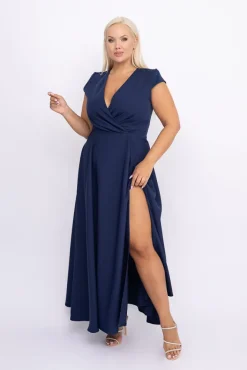 Polski Granatowa Sukienka LOREDANA