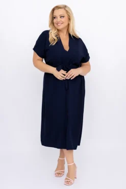 Polski Granatowa Sukienka MICHIGAN