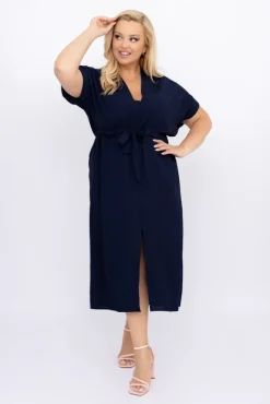 Polski Granatowa Sukienka MICHIGAN