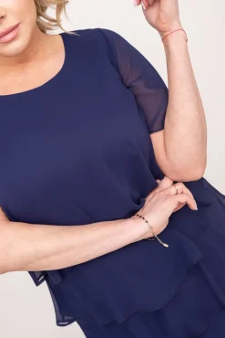 Polski Granatowa Sukienka ORINA