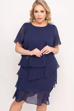 Polski Granatowa Sukienka ORINA
