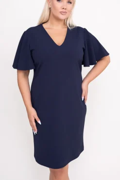Polski Granatowa Sukienka PALOMI