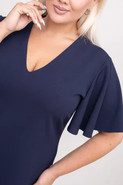 Polski Granatowa Sukienka PALOMI