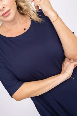 Polski Granatowa Sukienka SPINER