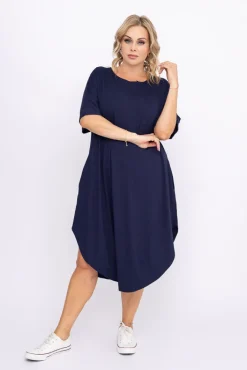 Polski Granatowa Sukienka SPINER