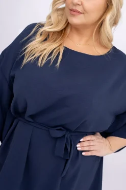 Damskie Polski Granatowa Tunika kimono LUNDIA