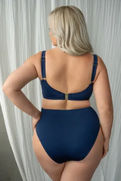 Polski Granatowe Figi od stroju kąpielowego CALIFORNIA Wysoki Stan