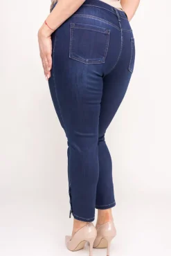 Damskie Granatowe Spodnie Jeansowe 7/8 BURENO