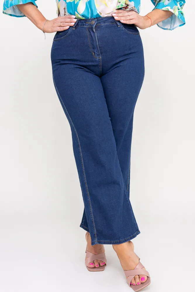 Damskie Granatowe Spodnie jeansowe SABAYO