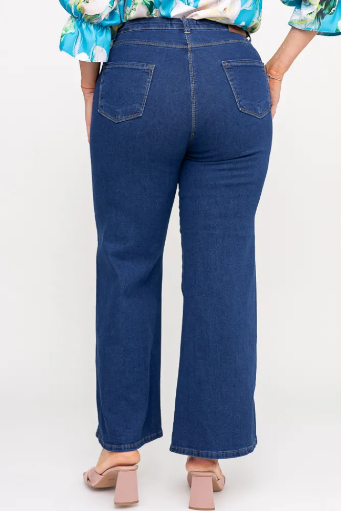 Damskie Granatowe Spodnie jeansowe SABAYO