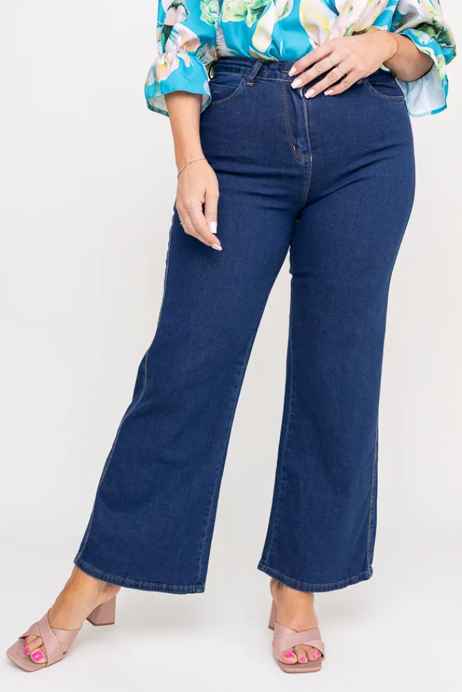 Damskie Granatowe Spodnie jeansowe SABAYO