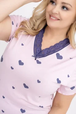 Granatowo-różowa Piżama RAMANI Wzór 2