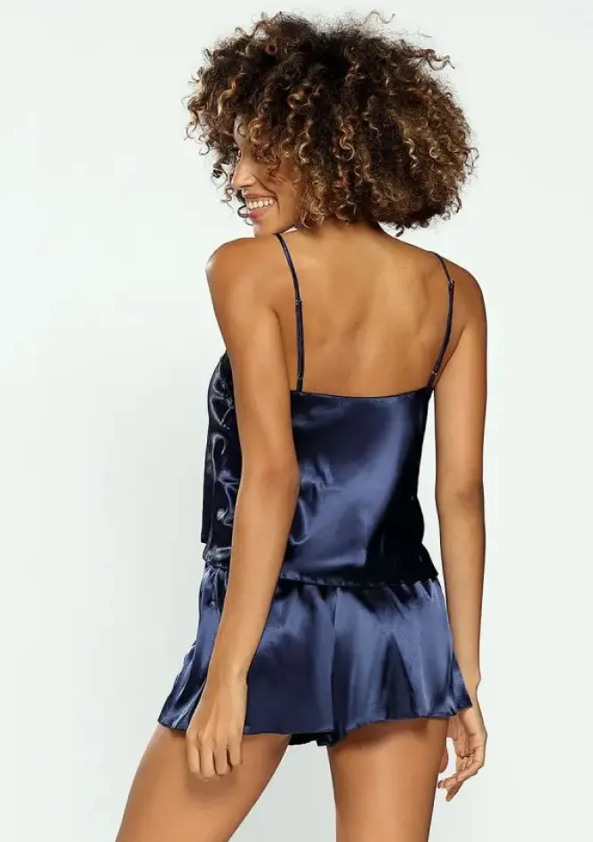 Polski Granatowy Komplet satynowy SAMANTHA