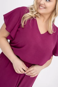 Polski Jagodowa Sukienka CASABLANCA