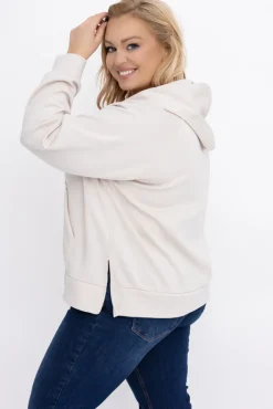 Damskie Włoski Jasnobeżowa Bluza z kapturem DERVIN