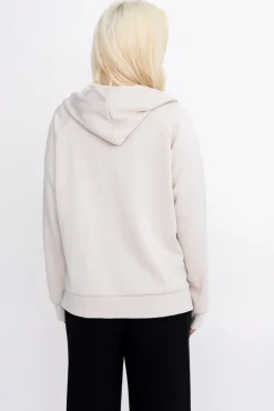 Damskie Włoski Jasnobeżowa Bluza z kapturem DERVIN