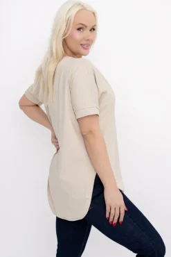 Damskie Włoski Jasnobeżowa Bluzka MERZI