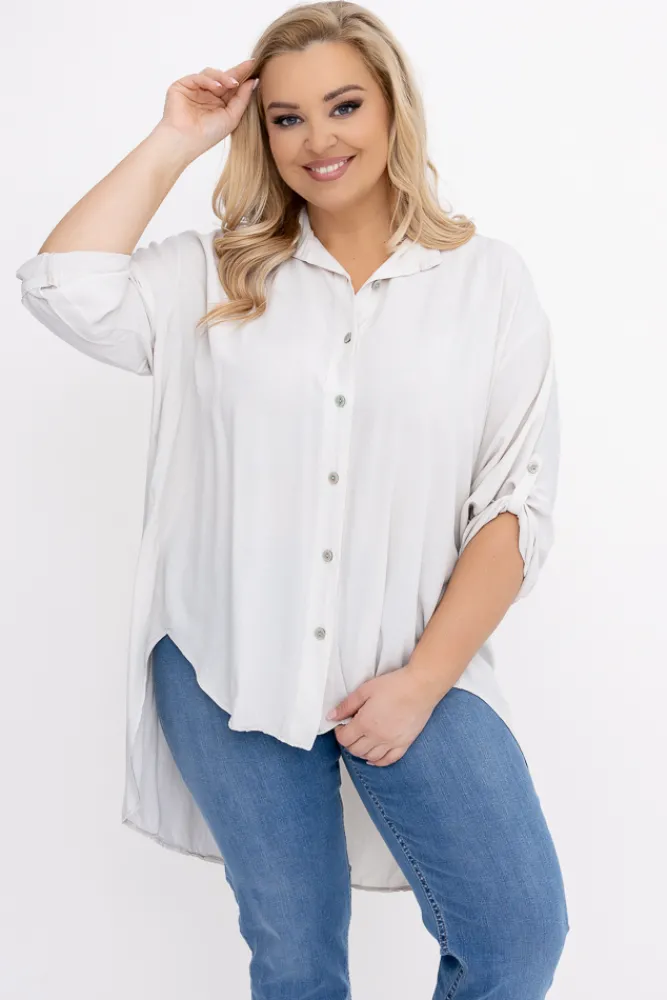 Damskie Włoski Jasnobeżowa Koszula MILOGI