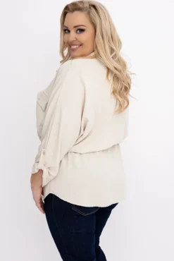 Damskie Włoski Jasnobeżowa Koszula z wiązaniem SOREGO