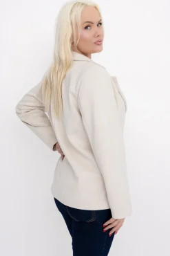 Włoski Jasnobeżowa Marynarka zamszowa SALINEA