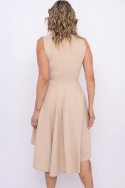 Włoski Jasnobeżowa Sukienka FORMINA