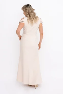 Polski Jasnobeżowa Sukienka z łańcuszkiem SARIA