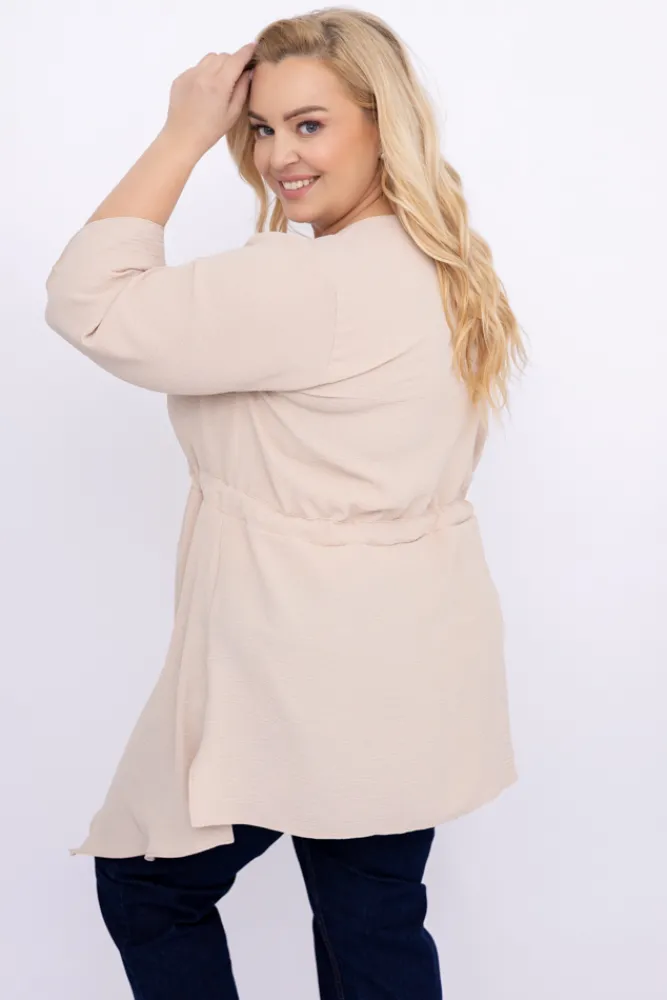 Damskie Polski Jasnobeżowa Tunika asymetryczna CLARIN