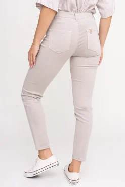 Damskie Włoski Jasnobeżowe Spodnie Jeansowe PERMENIO