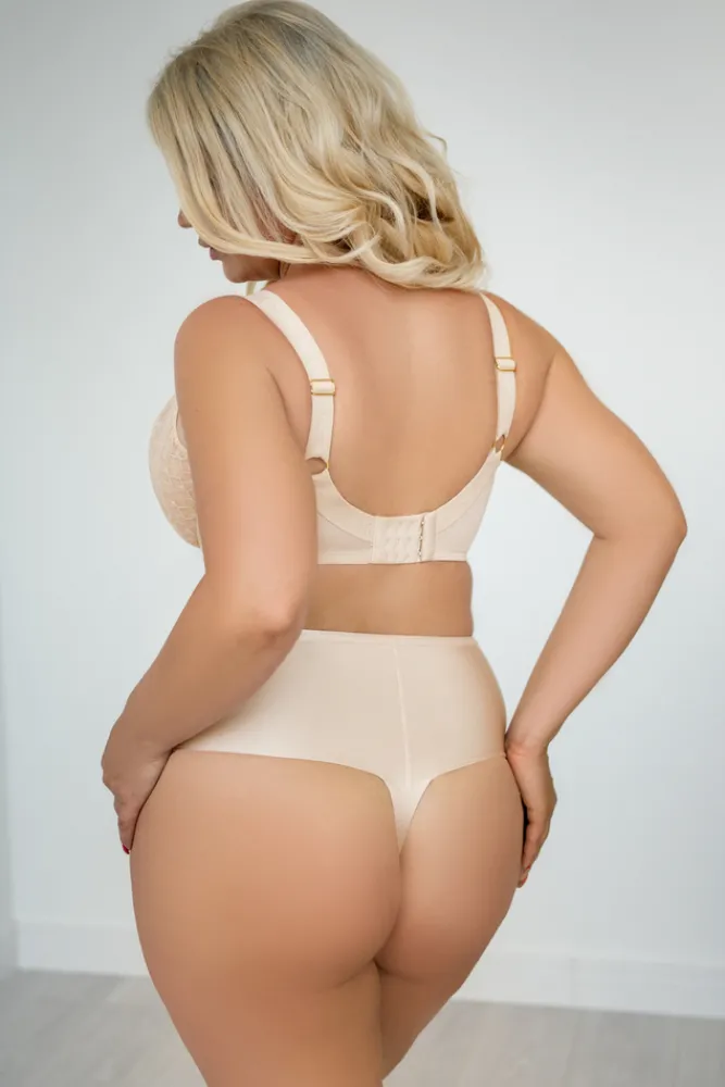 Polski Jasnobeżowe Stringi MISS Wysoki Stan