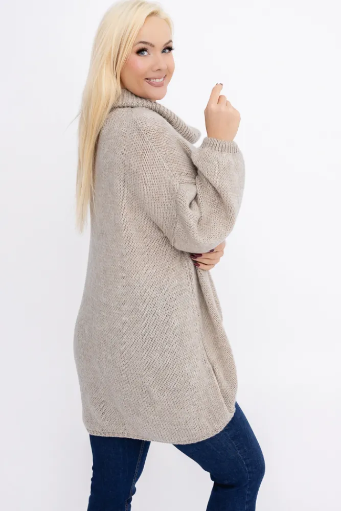 Damskie Włoski Jasno Sweter z golfem DELIO