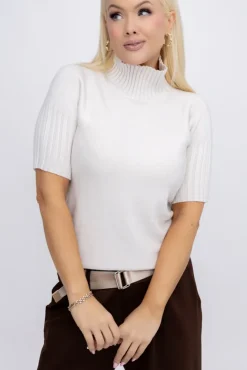 Damskie Włoski Jasno Sweterek z półgolfem ZURGENA