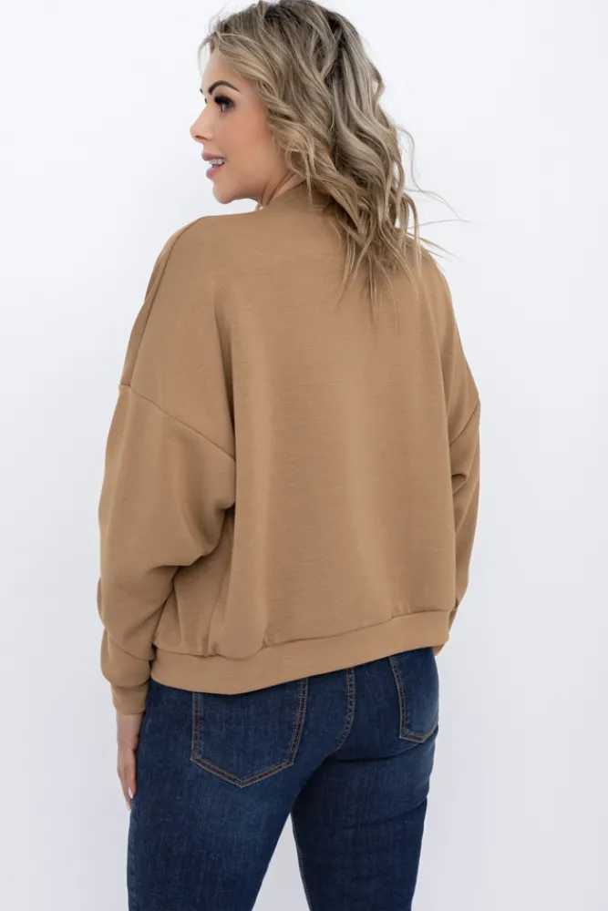 Damskie Włoski Jasnobrązowa Bluza GIRTI