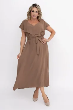 Polski Jasnobrązowa Sukienka DENVER