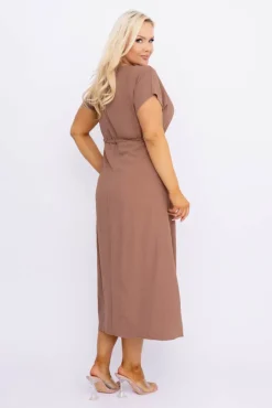 Polski Jasnobrązowa Sukienka PIRMENO