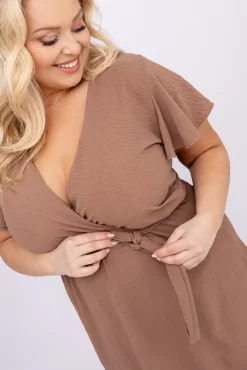 Polski Jasnobrązowa Sukienka RHODIO