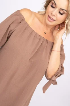 Polski Jasnobrązowa Sukienka ROSINA