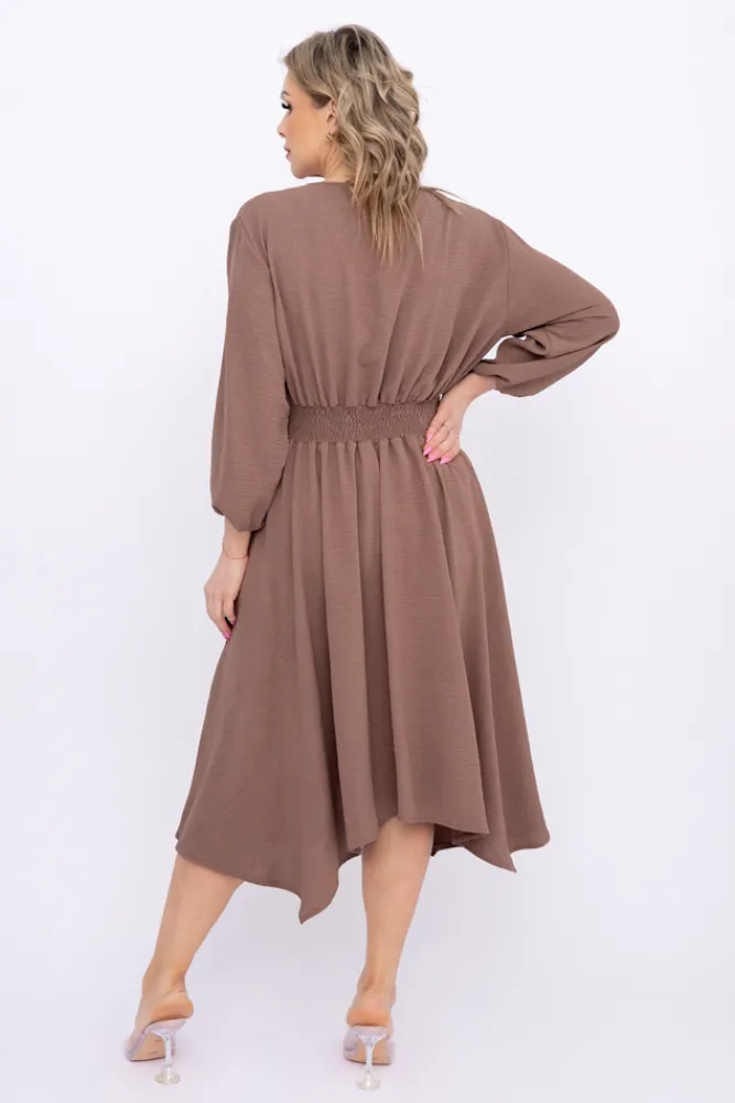 Polski Jasnobrązowa Sukienka z marszczeniem MILIO