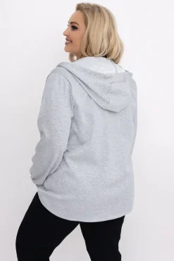 Damskie Włoski Jasnoszara Bluza z kapturem KORDIEN