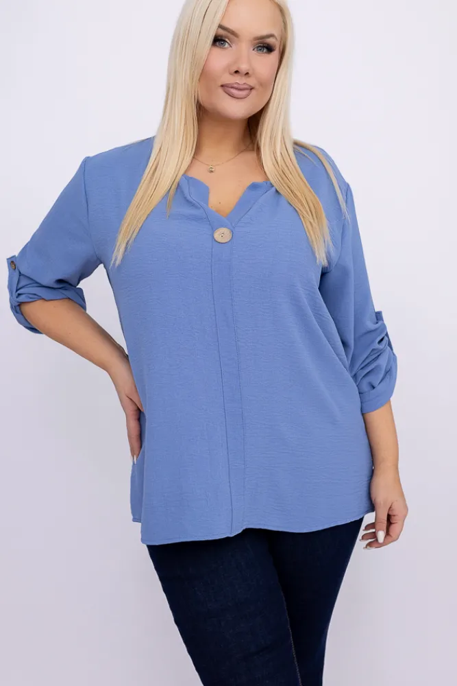 Damskie Włoski Jeansowoniebieska Bluzka DUREMI