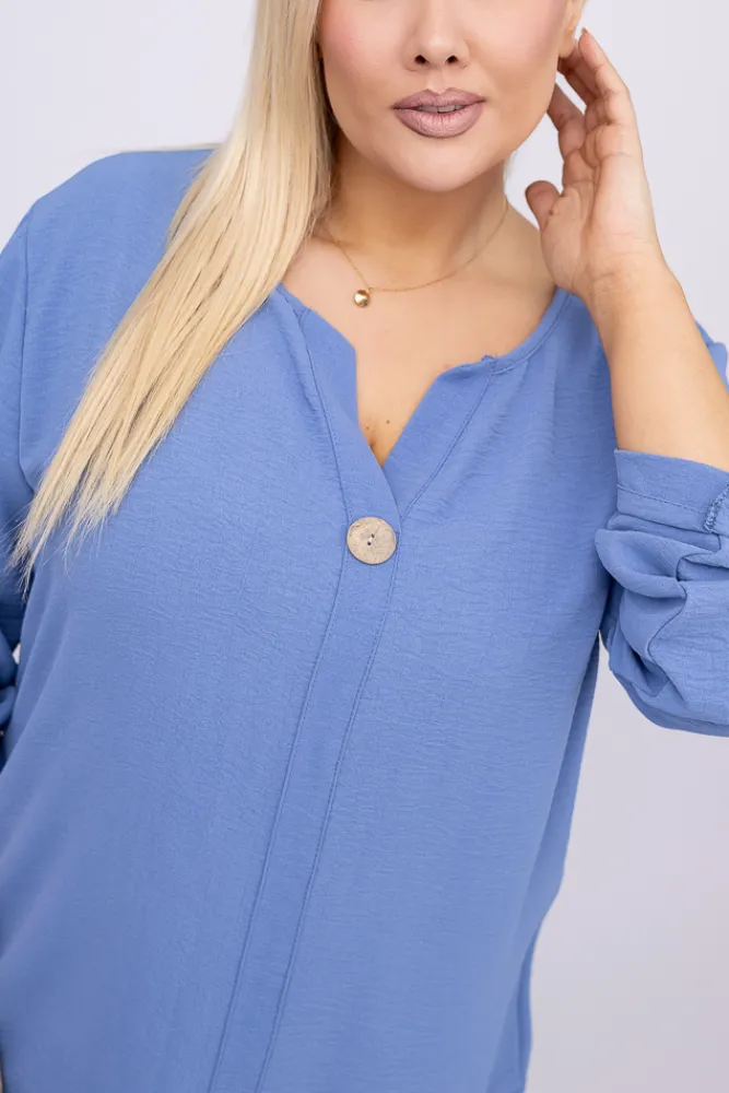 Damskie Włoski Jeansowoniebieska Bluzka DUREMI