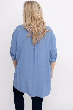 Damskie Włoski Jeansowoniebieska Koszula MILOGI