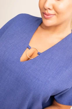 Polski Jeansowo-niebieska Sukienka INSTEVI