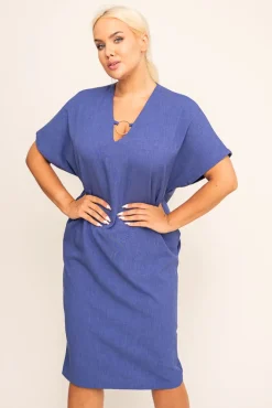 Polski Jeansowo-niebieska Sukienka INSTEVI