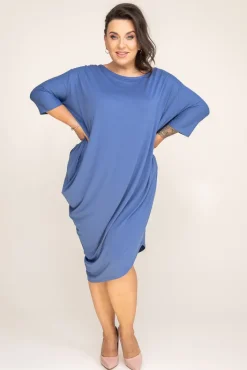 Polski Jeansowoniebieska Sukienka CASUAL FASHION