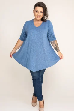 Damskie Włoski Jeansowo Sweter VERGEMO